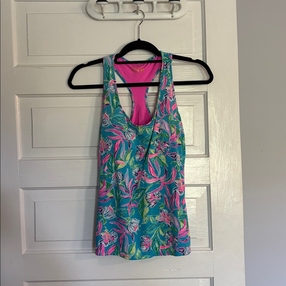 Lilly Pulitzer Pink and Blue Floral Tank Top